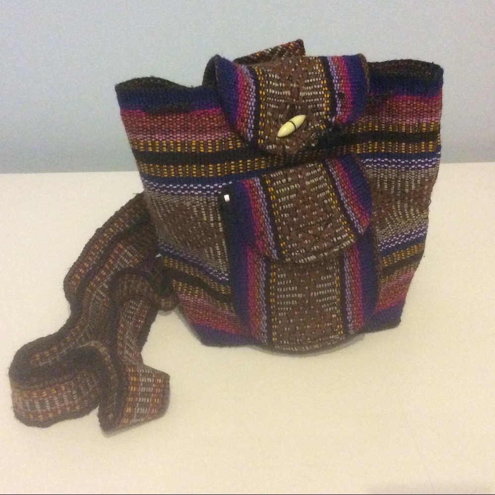 Pinzon Aztec Mexico Mini Backpack Pouch Purse Bag - image 1